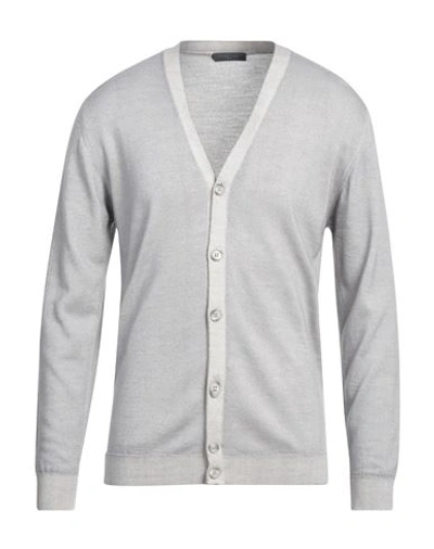 Daniele Fiesoli Man Cardigan Light Grey Size Xl Merino Wool In Grey