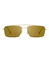 Omega Rectangular Om0028h Sunglasses Man Sunglasses Gold Size 56 Metal