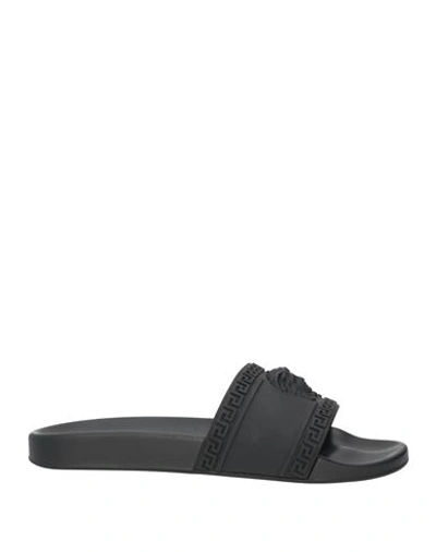 Versace Man Sandals Black Size 11 Rubber