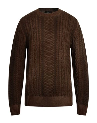 +39 Masq Man Sweater Brown Size Xl Wool, Polyamide