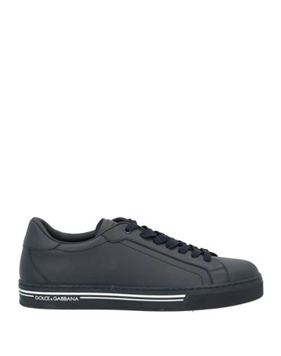 Dolce & Gabbana Man Sneakers Midnight Blue Size 7.5 Calfskin