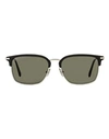Omega Browline Om0035 Sunglasses Man Sunglasses Black Size 55 Metal, Acetate