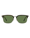 Omega Browline Om0035 Sunglasses Man Sunglasses Brown Size 55 Metal, Acetate