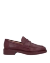 Gianvito Rossi Woman Loafers Burgundy Size 11 Soft Leather In Red