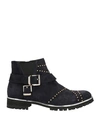 Bruglia Woman Ankle Boots Navy Blue Size 8 Soft Leather