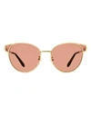 Chopard Imperiale Schc21s Sunglasses Woman Sunglasses Brown Size 56 Metal, Acetate