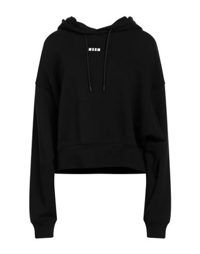 Msgm Woman Sweatshirt Black Size L Cotton In Black