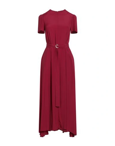 Liviana Conti Woman Midi Dress Garnet Size 8 Acetate, Silk In Red