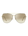 Longines Navigator Lg0020h Sunglasses Woman Sunglasses Gold Size 60 Metal, Acetate