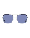 Marni Rectangular Me2106s Sunglasses Sunglasses Blue Size 55 Metal, Acetate