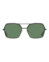 Marni Rectangular Me2106s Sunglasses Sunglasses Black Size 55 Metal, Acetate