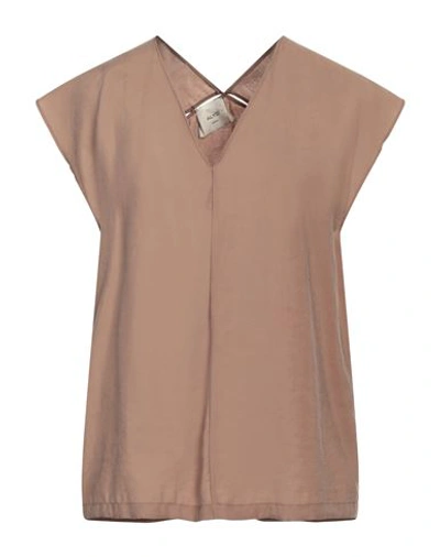 Alysi Woman Top Light Brown Size 8 Modal, Polyester In Beige