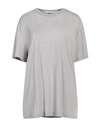 Diesel Woman T-shirt Grey Size L Lyocell In Grey