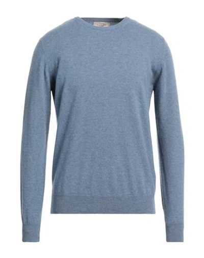 Ferrante Man Sweater Pastel Blue Size 40 Cashmere In Blue
