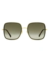 Jimmy Choo Square Jayla Sunglasses Woman Sunglasses Brown Size 57 Stainless Steel, Acetat