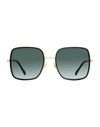 Jimmy Choo Jayla Square-frame Sunglasses In Gold