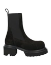 Rick Owens Womens Black Beatle Bogun Leather Heeled Boots In Black