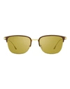 Longines Rectangular Lg0022 Sunglasses Man Sunglasses Brown Size 53 Metal