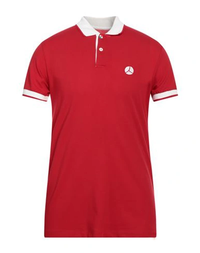 People Of Shibuya Man Polo Shirt Red Size M Cotton, Elastane