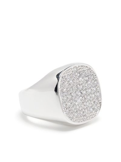 HATTON LABS STERLING SILVER LACTEA CRYSTAL RING