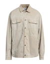 Dondup Man Shirt Beige Size 36 Cotton, Elastane