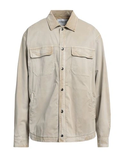 Dondup Man Shirt Beige Size 36 Cotton, Elastane