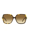 Omega Square Om0033 Sunglasses Woman Sunglasses Brown Size 59 Acetate, Metal