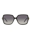 Omega Square Om0033 Sunglasses Woman Sunglasses Black Size 59 Acetate, Metal