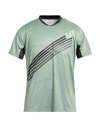 Ea7 Man T-shirt Light Green Size Xl Polyester In Green
