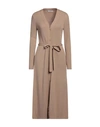 's Max Mara Woman Midi Dress Camel Size M Virgin Wool, Polyester In Beige