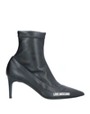 LOVE MOSCHINO LOVE MOSCHINO WOMAN ANKLE BOOTS BLACK SIZE 9 TEXTILE FIBERS