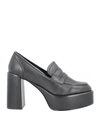 Jeannot Woman Loafers Black Size 10 Soft Leather In Black