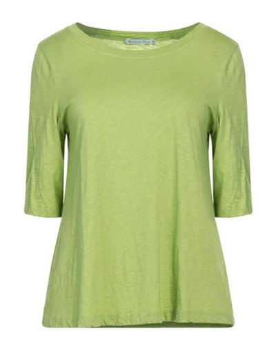 MICHAEL STARS MICHAEL STARS WOMAN T-SHIRT ACID GREEN SIZE ONESIZE COTTON