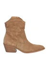 Pedro Garcia Pedro García Woman Ankle Boots Camel Size 8.5 Soft Leather In Beige