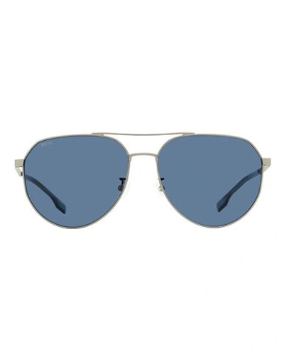 Hugo Boss Boss  Pilot B1473fsk Sunglasses Man Sunglasses Blue Size 61 Metal, Titanium