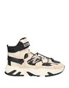 Iceberg Man Sneakers Beige Size 12 Soft Leather, Textile Fibers In Beige