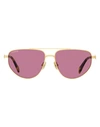 Lanvin Modified Avaitor Lnv105s Sunglasses Sunglasses Gold Size 58 Metal, Acetate