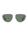 Lanvin Modified Avaitor Lnv105s Sunglasses Sunglasses Silver Size 58 Metal, Acetate