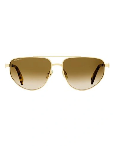 Lanvin Modified Avaitor Lnv105s Sunglasses Sunglasses Brown Size 58 Metal, Acetate