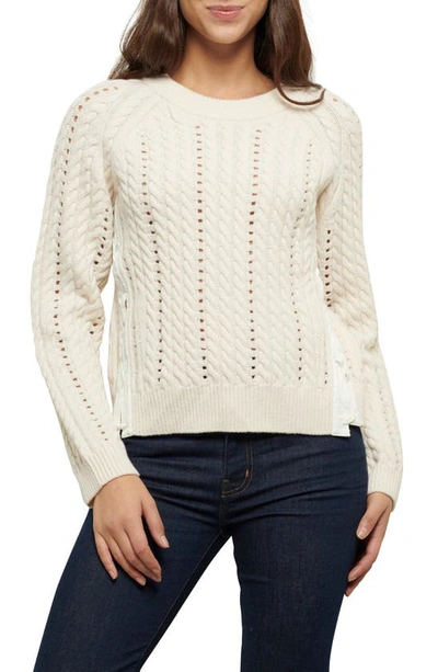 Derek Lam 10 Crosby Aitana Lace Up Wool Sweater In Beige