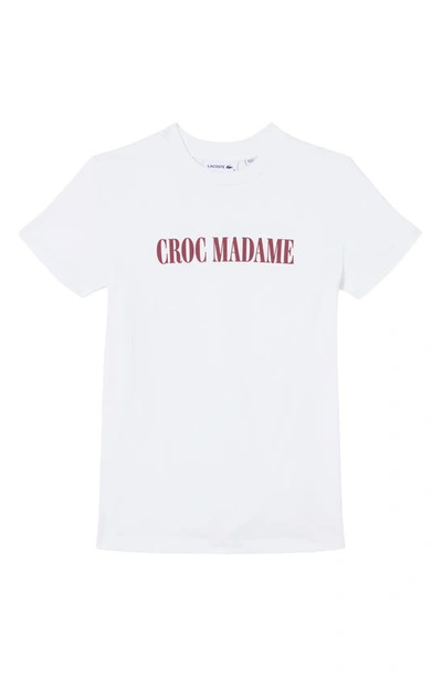 Lacoste X Bandier Madame Cotton Graphic T-shirt In White