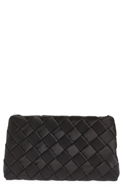 Loeffler Randall + Net Sustain Aviva Woven Satin Clutch In Black