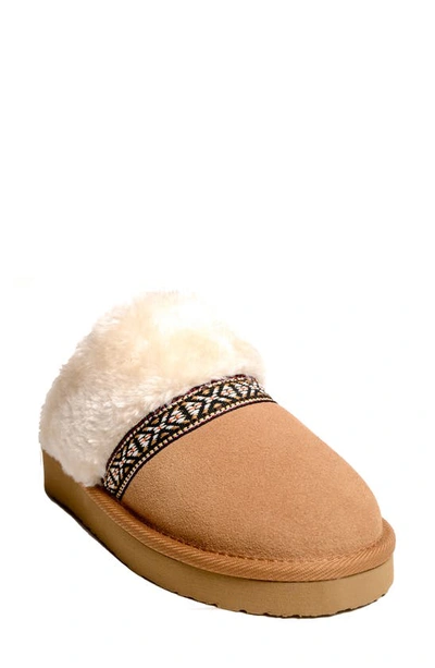 Minnetonka Corie Faux Fur Scuff Slipper In Cinnamon