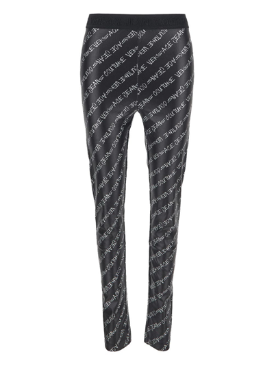 Versace Jeans Couture Logo-print Leggings In Black