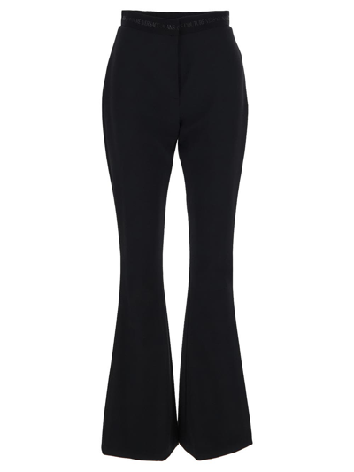 Versace Jeans Couture Flared Trousers In Black
