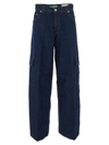Haikure Bethany Stretch Drop-rise Wide-leg Cargo Jeans In Blue