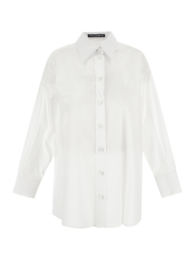 Dolce & Gabbana Covered Buttons Shirt In White