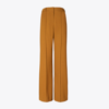 Tory Burch Wide Leg Wool Pant In Warm Hazelnut