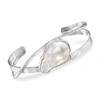 Ross-simons 26x17mm Cultured Baroque Pearl Cuff Bracelet In Sterling Silver In Silver