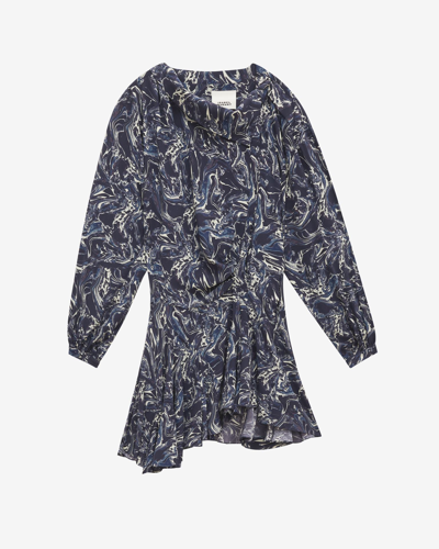 Isabel Marant Tharya Silk Dress In Blue | ModeSens
